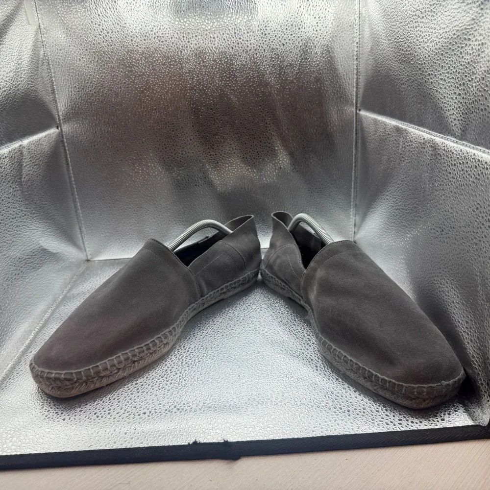 Size 10T Tom Ford Suede Barnes Espadrilles Dark Gray Mens Slip On Casual Shoes